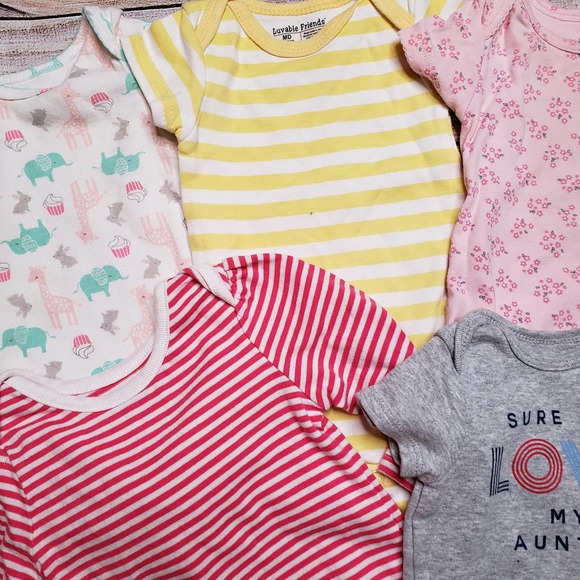 BUNDLE of 5 assorted girls 3-6 months onesies - Picture 3 of 5